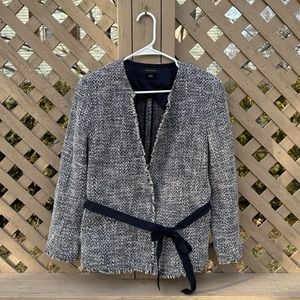 Ann Taylor Fringe Tweed Blazer - Large